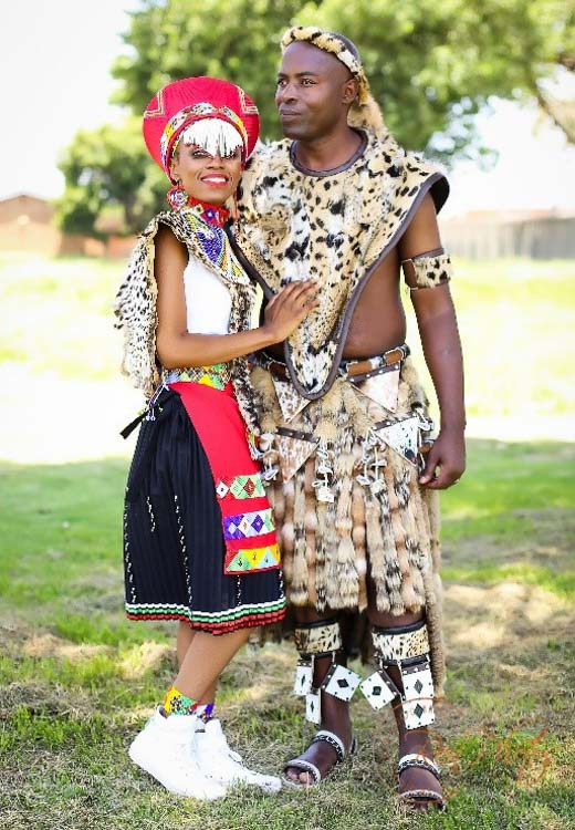 traditional south african wedding couple